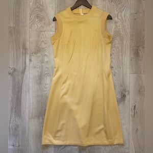 Vintage Mod Yellow Sleeveless Midi Dress